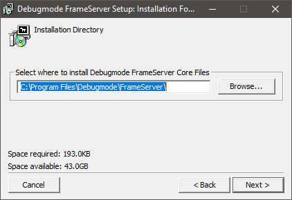 debug frameserver setup installer v3 3