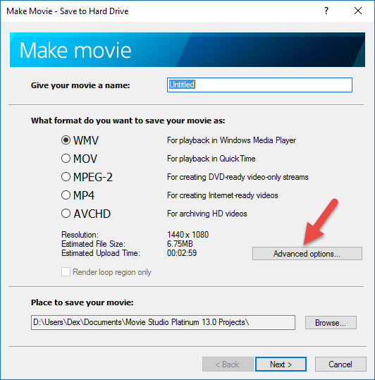 best render settings for sony movie studio 13 mac